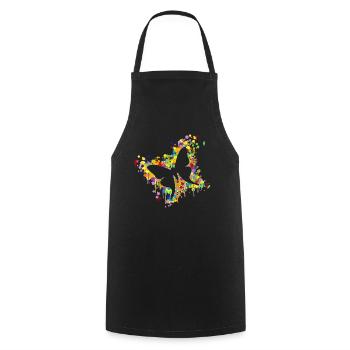 Schmetterling Splash - Kochschürze - Schwarz - Vorne - AI Model Male 185 dark (185cm)