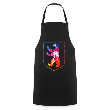 Berlin Wappen Bunt - Kochschürze - Schwarz - Vorne - AI Model Male 185 dark (185cm)