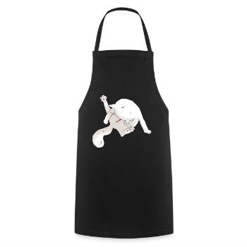 la toilette #1 - Tablier de cuisine - noir - Devant - AI Model Male 185 dark (185cm)