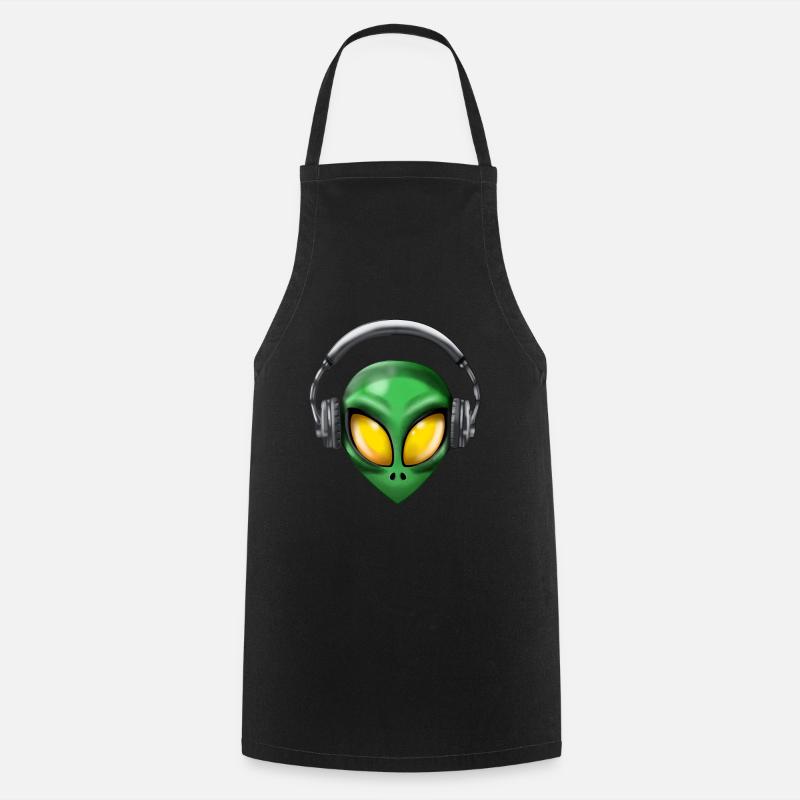 Alien avec un casque - Tablier de cuisine - noir