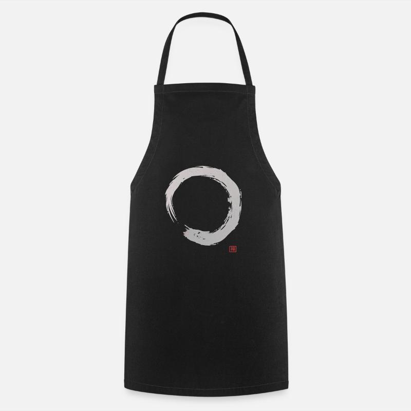 Calligraphie Enso Circle | Bouddhisme zen - Tablier de cuisine - noir