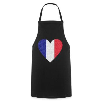 Frankreich Flagge Trikolore Französische Fahne - Kochschürze - Schwarz - Vorne - AI Model Male 185 dark (185cm)