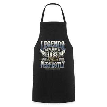 Né en 1983 Legends Cadeau d’anniversaire - Tablier de cuisine - noir - Devant - AI Model Male 185 dark (185cm)