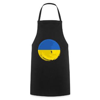Drapeau de l’Ukraine Vintage Drapeau ukrainien d’occasion Look - Tablier de cuisine - noir - Devant - AI Model Male 185 dark (185cm)