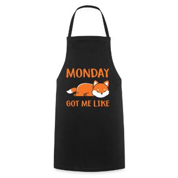Monday got me like - Cooking Apron - black - Front - AI Model Male 185 dark (185cm)