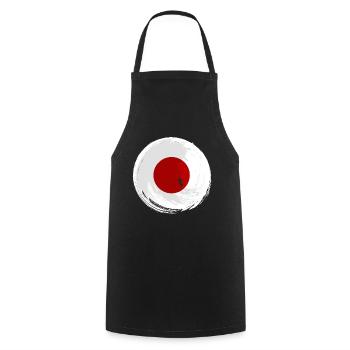 Japan Flag Used Look Nihon Japanese Flag - Cooking Apron - black - Front - AI Model Male 185 dark (185cm)