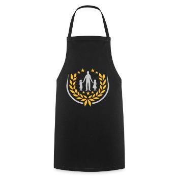 Laurel wreath father 2 daughters - Cooking Apron - black - Front - AI Model Male 185 dark (185cm)