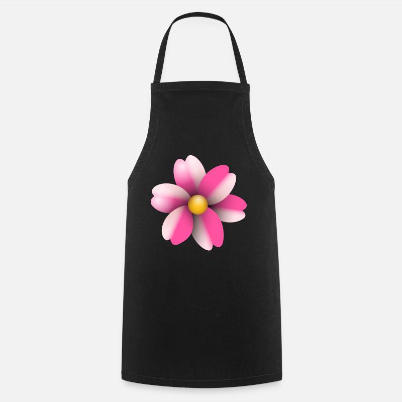 pink flower - Cooking Apron - black