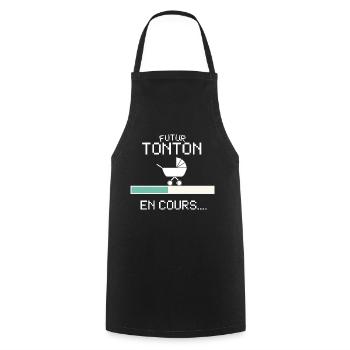 Futur Tonton Annoncer Grossesse pour Futur Oncle - Cooking Apron - black - Front - AI Model Male 185 dark (185cm)