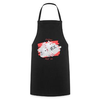 Poker All in - Tablier de cuisine - noir - Devant - AI Model Male 185 dark (185cm)