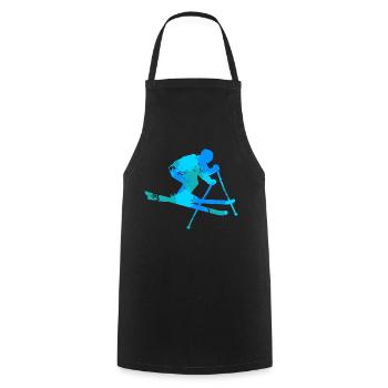 Ski Skifahrer Skifahrerin Skier Wintersport - Kochschürze - Schwarz - Vorne - AI Model Male 185 dark (185cm)