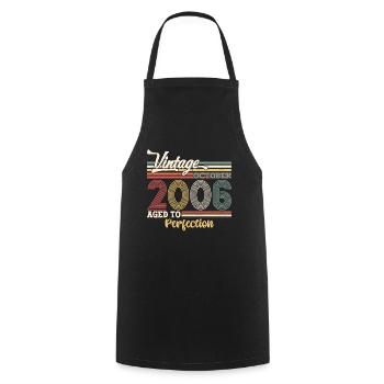 October Vintage 2006 16th Birthday Gift Cool - Cooking Apron - black - Front - AI Model Male 185 dark (185cm)