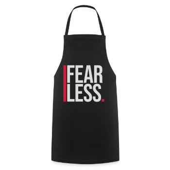 fearless Text Quote Design - Cooking Apron - black - Front - AI Model Male 185 dark (185cm)