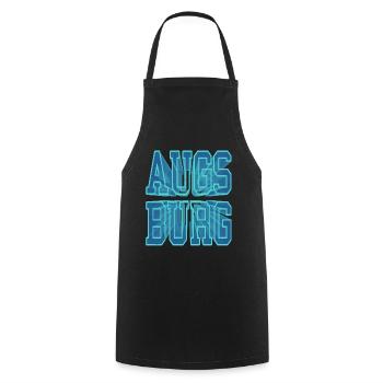 Augsburg Deutschland Stadt 3D Schrift Skyline - Kochschürze - Schwarz - Vorne - AI Model Male 185 dark (185cm)