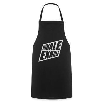 inhale exhale yoga quote - Cooking Apron - black - Front - AI Model Male 185 dark (185cm)