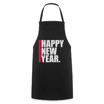 Citation Bonne année - Tablier de cuisine - noir - Devant - AI Model Male 185 dark (185cm)