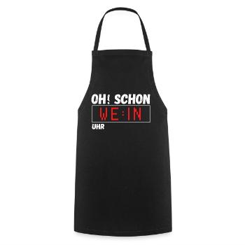Oh schon Wein Uhr. Lustiger Spruch Party Geschenk - Kochschürze - Schwarz - Vorne - AI Model Male 185 dark (185cm)