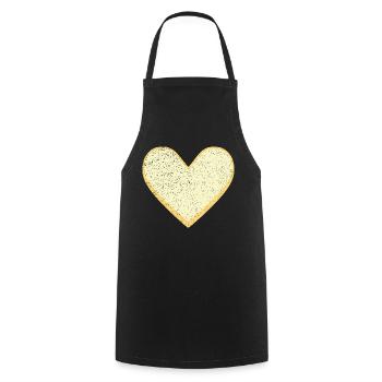 Sugar heart Sugar heart candy yellow - Cooking Apron - black - Front - AI Model Male 185 dark (185cm)