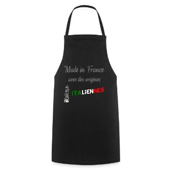 made in France / origines italiennes - Tablier de cuisine - noir - Devant - AI Model Male 185 dark (185cm)