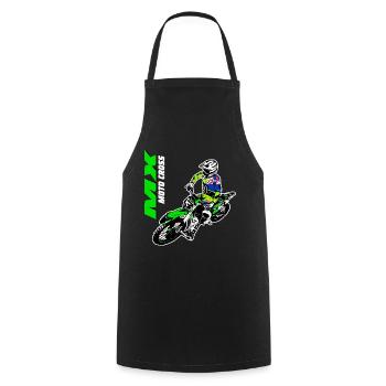 Supercross - Moto Cross - Motocross - Cooking Apron - black - Front - AI Model Male 185 dark (185cm)