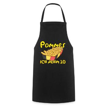 Pommes Ich nehm 10 Frites Geschenk Lustig - Kochschürze - Schwarz - Vorne - AI Model Male 185 dark (185cm)