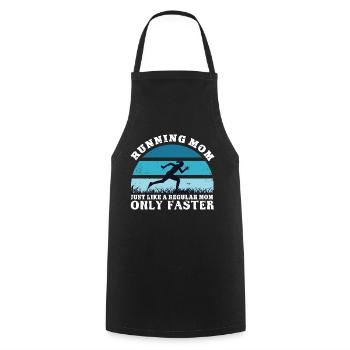Running Mom Just Like A Regular Mom Only Faster - Cooking Apron - black - Front - AI Model Male 185 dark (185cm)