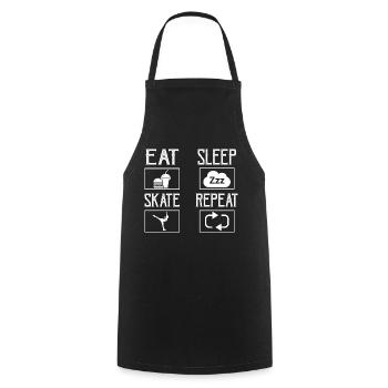 Eat Sleep Skate Repeat Ice Skating Figure - Cooking Apron - black - Front - AI Model Male 185 dark (185cm)