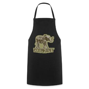 Éléphant - Tablier de cuisine - noir - Devant - AI Model Male 185 dark (185cm)