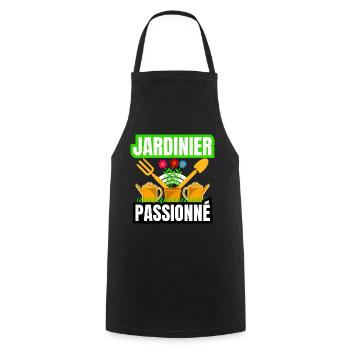 jardinier passionné - Tablier de cuisine - noir - Devant - AI Model Male 185 dark (185cm)