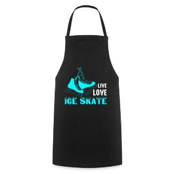 Live Love Ice Skate Figure Skater Ice Skating - Cooking Apron - black - Front - AI Model Male 185 dark (185cm)