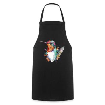 Mimi the hummingbird - Cooking Apron - black - Front - AI Model Male 185 dark (185cm)