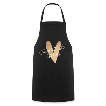Team de la mariée coeur doré - Tablier de cuisine - noir - Devant - AI Model Male 185 dark (185cm)