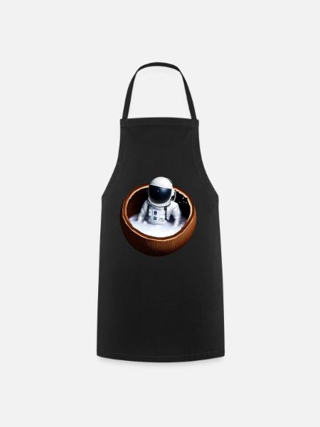 Astronaut in einer Kokosnuss - Kochschürze - Schwarz