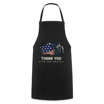 Thank You For Your Service Patriotic Veterans Day - Tablier de cuisine - noir - Devant - AI Model Male 185 dark (185cm)