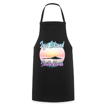 Jeju Island at sunset - Cooking Apron - black - Front - AI Model Male 185 dark (185cm)