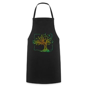 Tree of Life - Cooking Apron - black - Front - AI Model Male 185 dark (185cm)