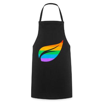 Gay Pride Parade LGBTQ+ Rainbow Flag Body Positive - Cooking Apron - black - Front - AI Model Male 185 dark (185cm)
