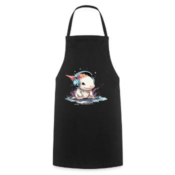 Bizi the audiophile axolotl - Cooking Apron - black - Front - AI Model Male 185 dark (185cm)
