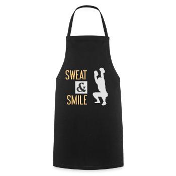 Sweat and smile Fitness Bodybuilding Humor - Cooking Apron - black - Front - AI Model Male 185 dark (185cm)