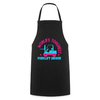 World's Toughest Forklift Driver Forklifter Operat - Cooking Apron - black - Front - AI Model Male 185 dark (185cm)