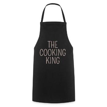 the cooking king lusitges design for chefs - Cooking Apron - black - Front - AI Model Male 185 dark (185cm)