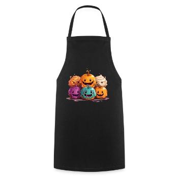 Halloween Kürbisse süß und lustig Donut Kürbis - Kochschürze - Schwarz - Vorne - AI Model Male 185 dark (185cm)