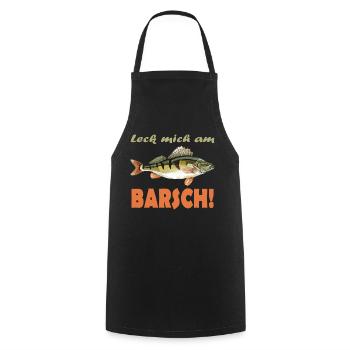 Leck mich am Barsch! - Kochschürze - Schwarz - Vorne - AI Model Male 185 dark (185cm)