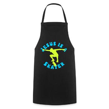 Jesus is a Skater – Skateboard - Cooking Apron - black - Front - AI Model Male 185 dark (185cm)