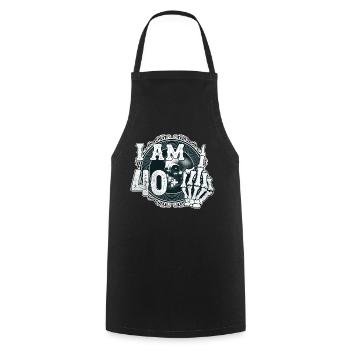 J’ai 40 ans plus 1 majeur crâne drôle 41 - Tablier de cuisine - noir - Devant - AI Model Male 185 dark (185cm)