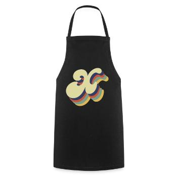 Retro x Letter - Cooking Apron - black - Front - AI Model Male 185 dark (185cm)