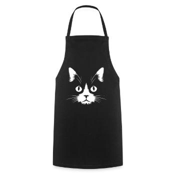 Katze, katzenmotiv - Kochschürze - Schwarz - Vorne - AI Model Male 185 dark (185cm)