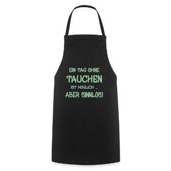 tauchen, spruch für taucher - Kochschürze - Schwarz - Vorne - AI Model Male 185 dark (185cm)