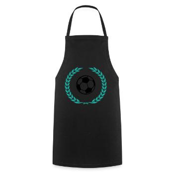 fussball icon lorbeerkranz - Kochschürze - Schwarz - Vorne - AI Model Male 185 dark (185cm)