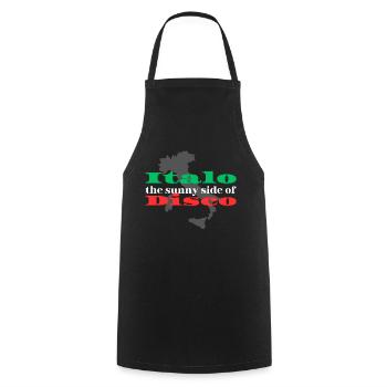 T-shirt disco Italo ensoleillé - Tablier de cuisine - noir - Devant - AI Model Male 185 dark (185cm)